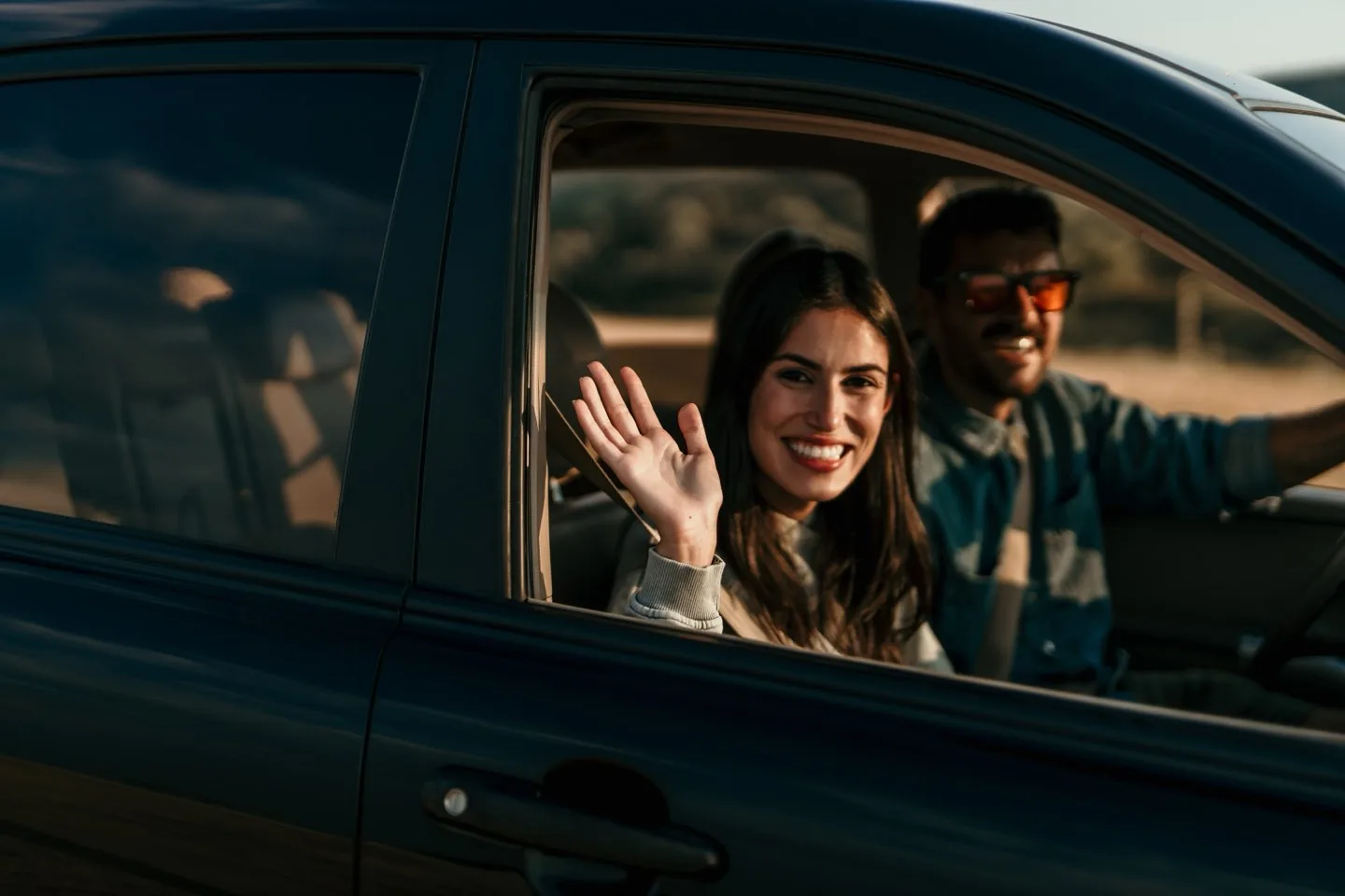 Happy members enjoying a clean car